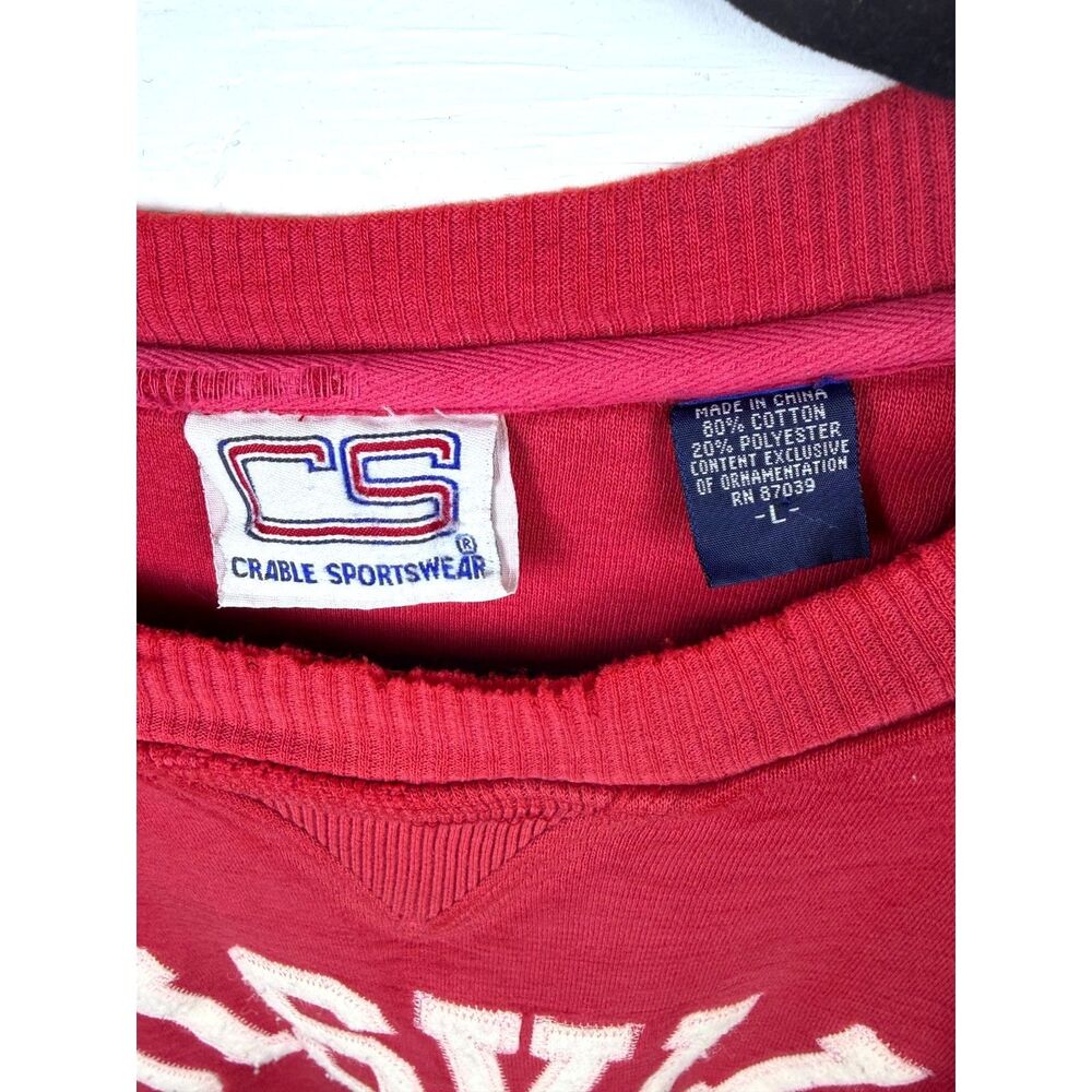 Vintage Louisville Crewneck Sweatshirt Mens L Red Cradle Sportswear Faded - Picture 3 of 11